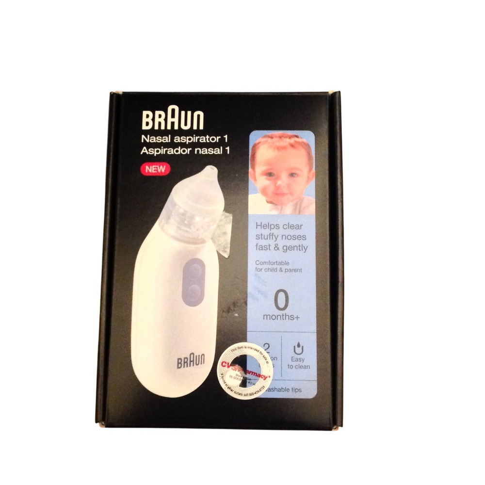 Braun Nasal Aspirator 1 BNA100US White Blue Electric Baby Congestion Relief NEW